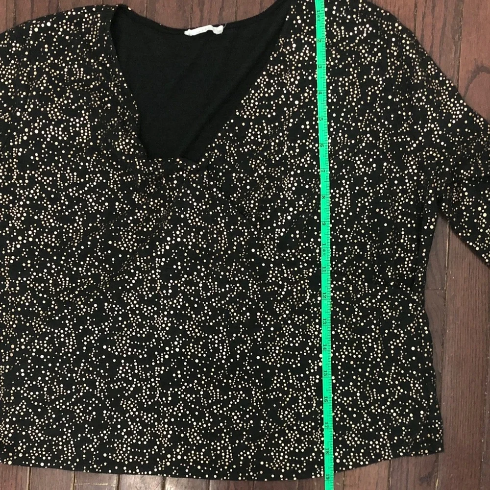 Lush Black Blouse with Gold Accents - Picture 5 of 6